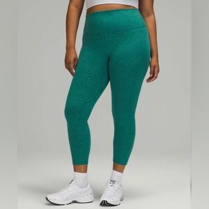 Lululemon Wunder Train HR Crop 23" Size 6, Crunch Teal Lagoon
